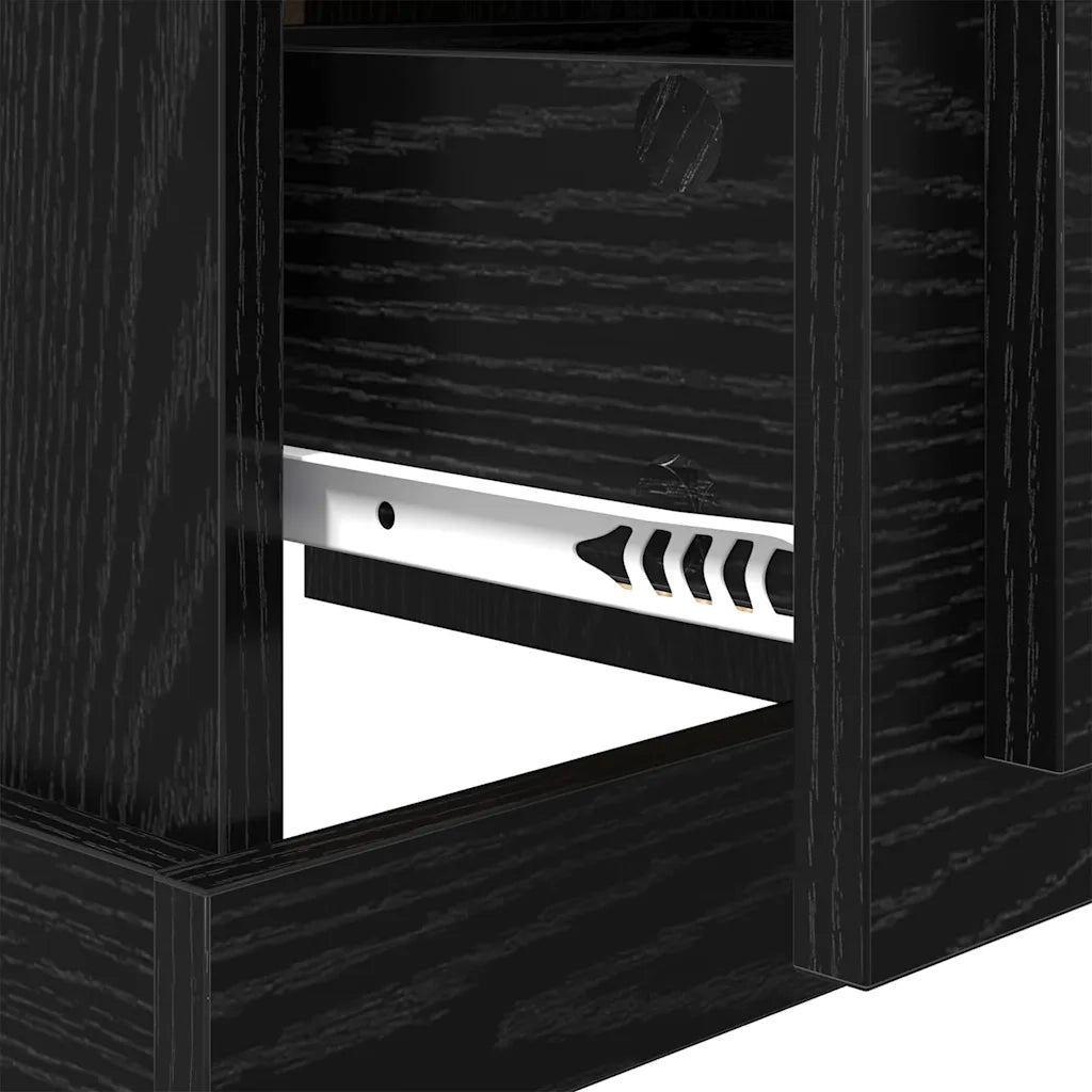 Armadio da Notte 2 pcs Rovere Nero 39 x 39 x 47.5 cm 881333