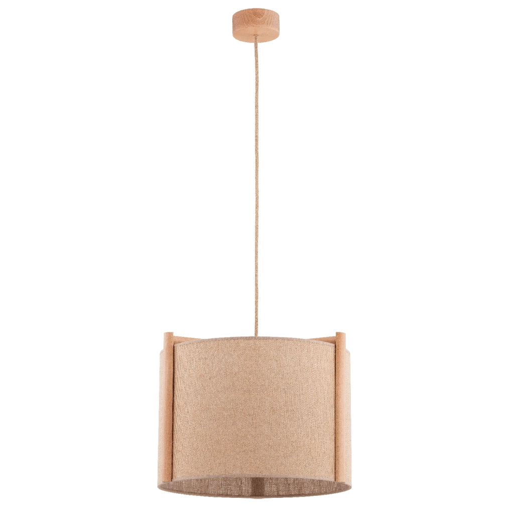 Lampada a sospensione nordica legno beige Ø42 E27 Alfa