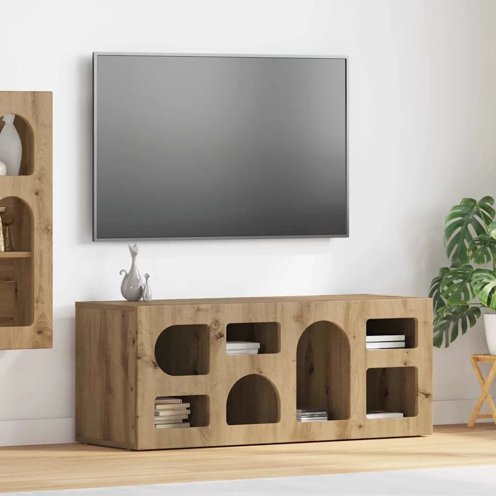 Mobile TV | Armadietto TV | Mobile Porta TV Rovere artigianale 100 x 35 x 40 cm Legno multistrato