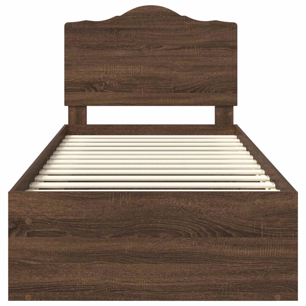 Letto singolo | Letto per adulti | Struttura del letto Rovere Marrone 90 x 200 cm Pino massello