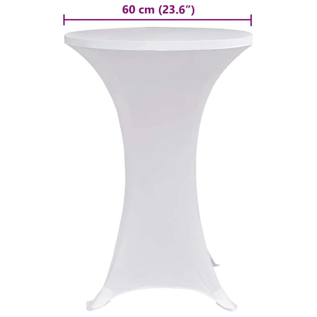 Coperture Verticali per Tavolo 4 pz Ø60 cm Bianco Elastico 279068