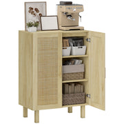 Credenza Boho con Ante a Griglia e Ripiani Regolabili ¨C Xylo ¨C Legno Naturale 73x41x102 cm