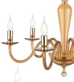 APPLIQUE  PAGANINI AMBRA ORO 2 LUCI ATTACCO E14 H.32CM