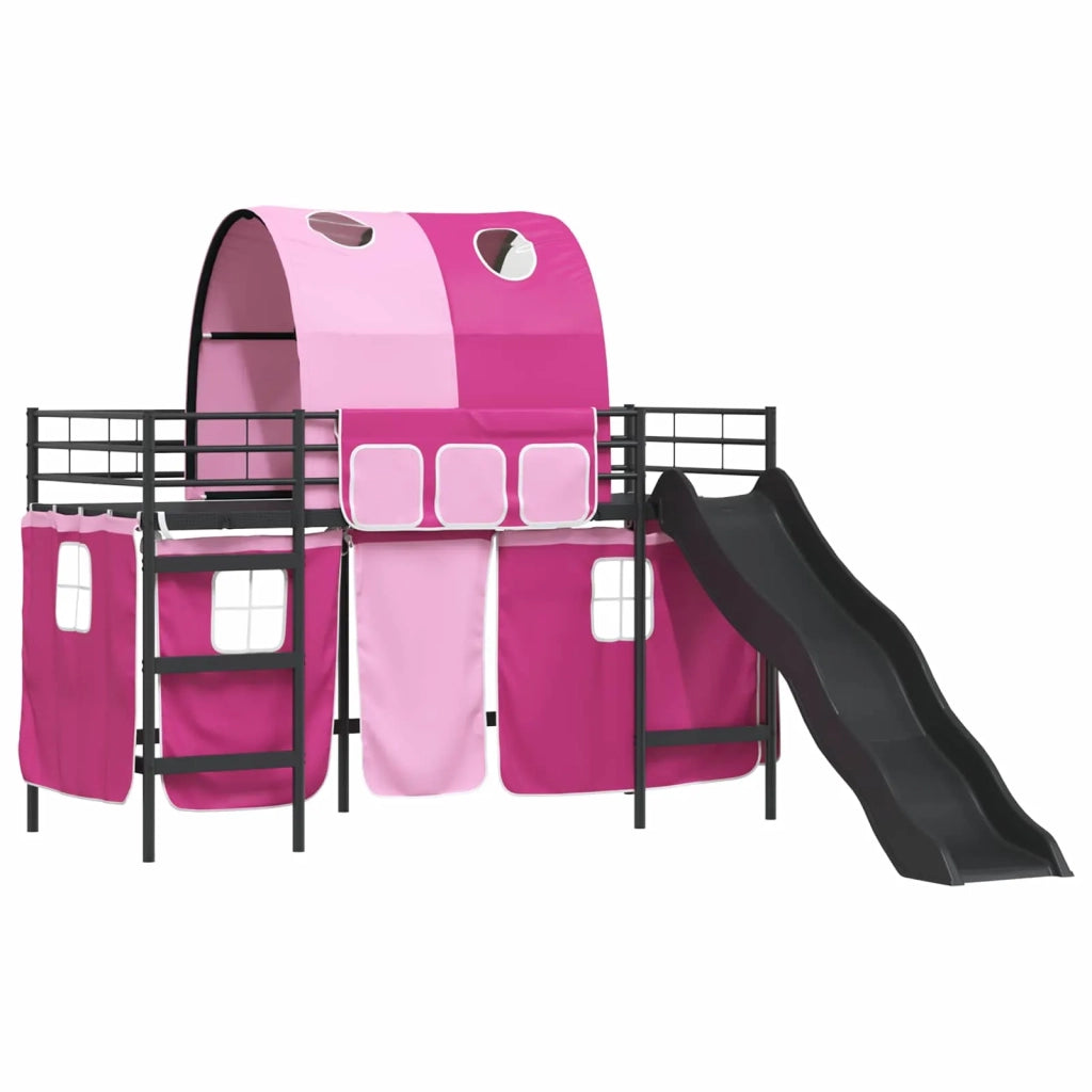 Struttura del letto loft per bambini Nero e rosa 90 x 190 cm 42020845