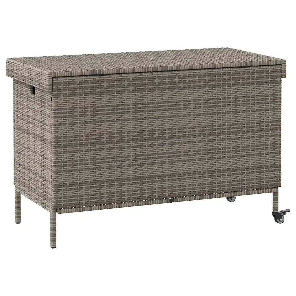 Contenitore da Giardino con Ruote Grigio 110x55x73cm Polyrattan CFW7778135