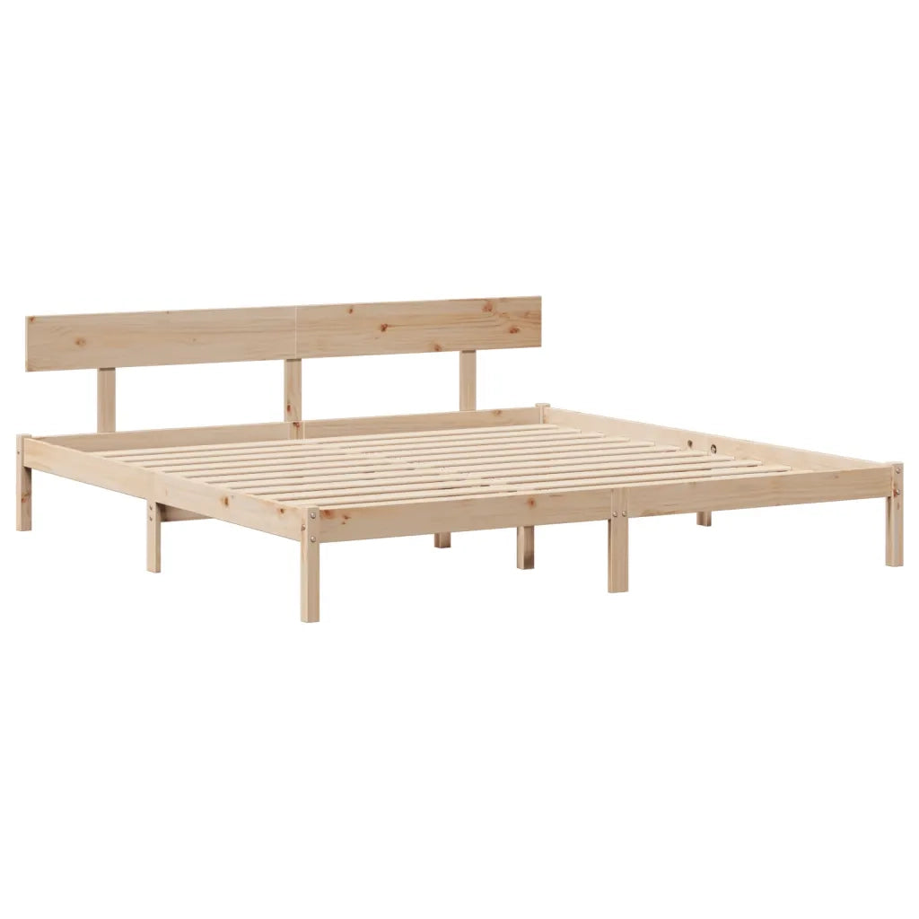Letto matrimoniale | Letto per adulti | Letto senza Materasso 200x200 cm in Legno Massello di Pino