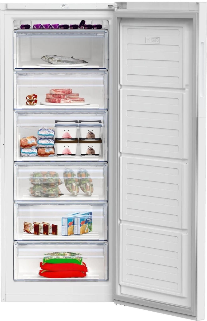 Beko RFSA240M41WN B100 Congelatore Verticale 215 L 151 cm Classe E 36 dB 5 Cassetti Statico Porta Reversibile colore Bianco