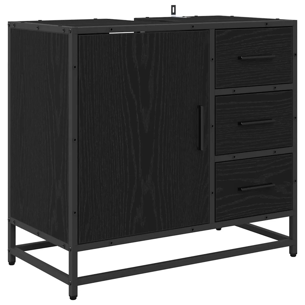 Mobile da Bagno Rovere Nero 65 x 33 x 60 cm Legno multistrato 883626