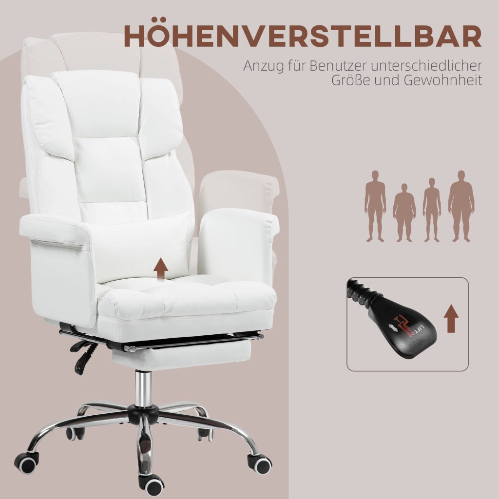 Sedia da ufficio ergonomica ¨C Minimal ¨C bianco, altezza regolabile 48-56 cm