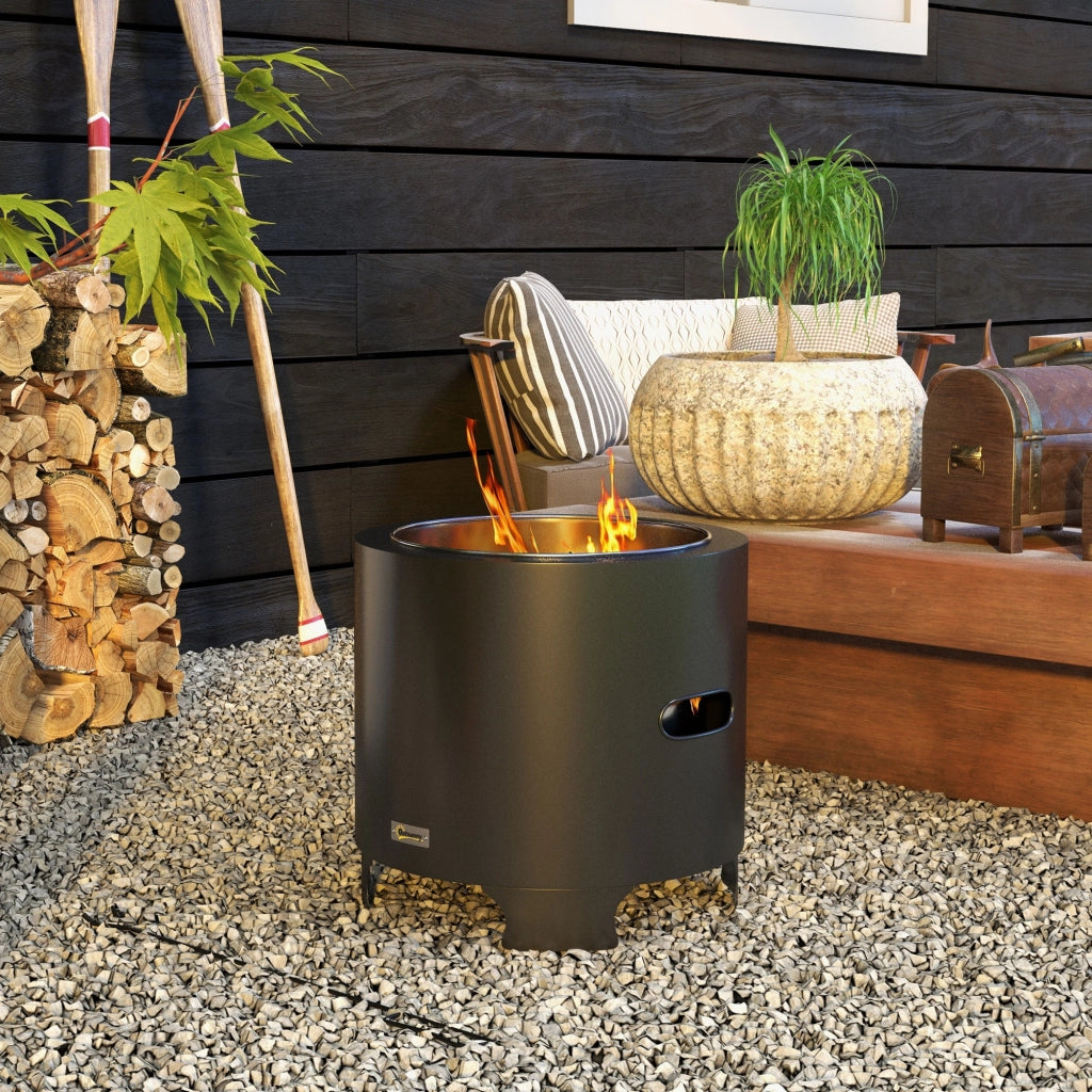 Braciere da giardino rotondo ¨C Xylo ¨C metallo nero diametro 45 cm