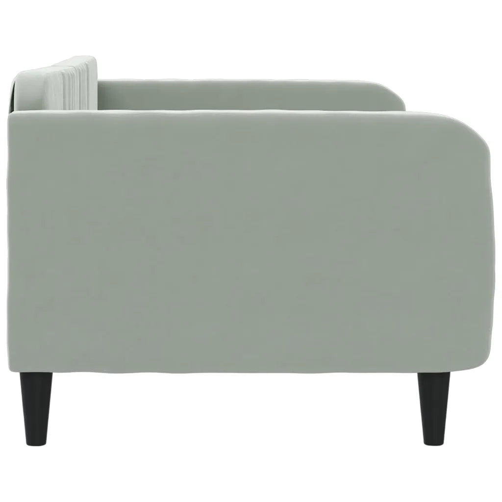 Letto da Giorno Grigio Chiaro 100x190 cm in Velluto 354104