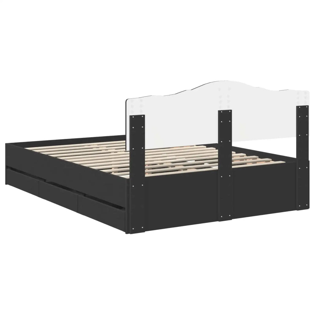 Struttura del letto Nero 160 x 200 cm Legno Ingegnerizzato 3412985
