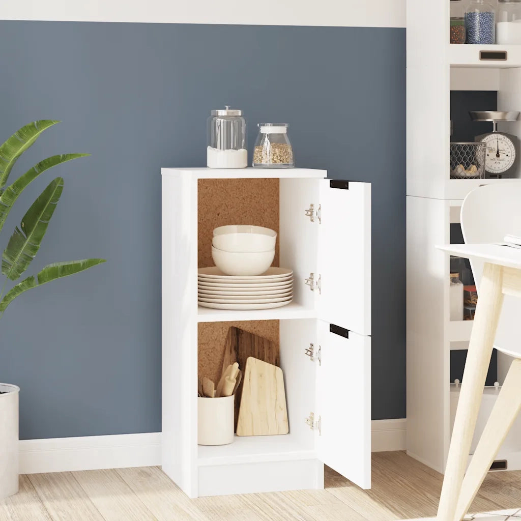 Credenza-Buffet-Armadio da cucina Bianca 30x30x70 cm in Legno Multistrato 685325