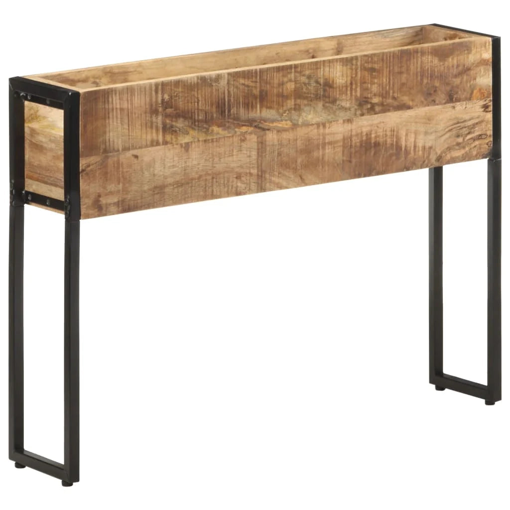 Fioriera rialzata per piante fiori terrazza giardino 90 x 20 x 68 cm legno di mango marrone grezzo 02_0037962