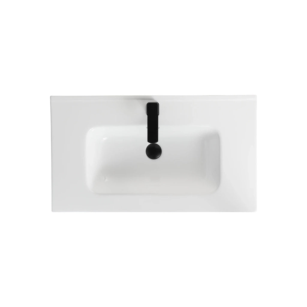 Consolle con vasca centrale LINPH cm 91x39.5x18 Bianco lucido