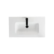 Consolle con vasca centrale LINPH cm 91x39.5x18 Bianco lucido