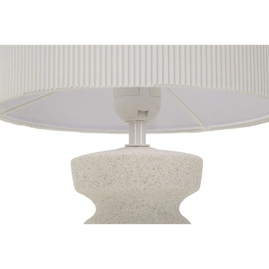 Lampada da tavolo Tribal in ceramica e tessuto