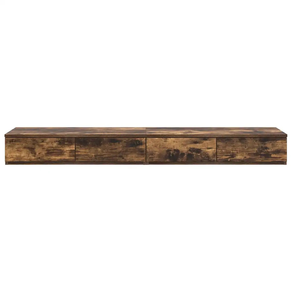 Cassetti per letto | Comodino | Armadio da Notte | Mobiletto da notte Rovere fum¨¦ 150 x 36,5 x 16,5 cm
