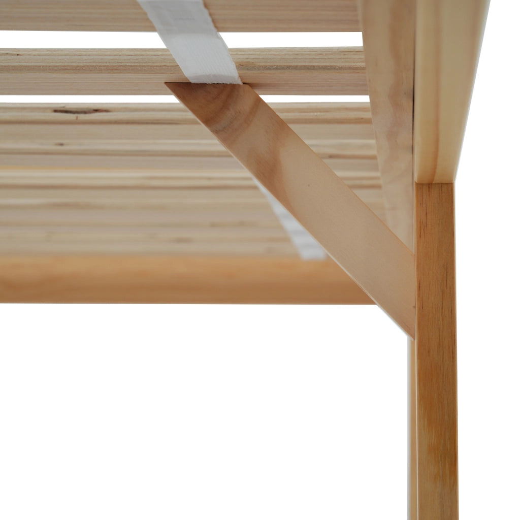 LETTO Singolo 90x200 cm in Legno e MDF Bianco e Naturale