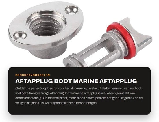 Corrosione resistente Aftapplug in acciaio inossidabile 316 - Garboard Aftapplug - Accessorio per sport acquatici - Con guaina impermeabile - Con connessione rimovibile - Adatto per specchi da barca - Filtro di scarico