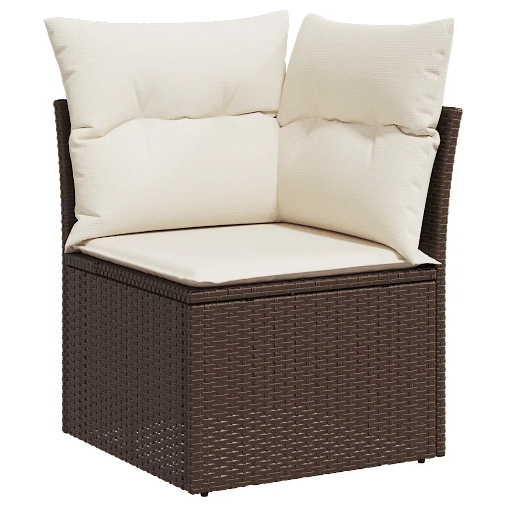 Set Divano da Giardino 6 pz con Cuscini Marrone in Polyrattan 3326144