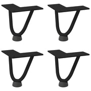 Gambe a forcina per tavolino da caffè 4 pz nere 10 cm in acciaio massiccio 4012408