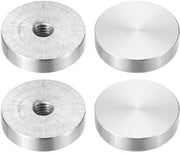 Set di 4 dischi in alluminio con avvito M8 per tavolo in vetro