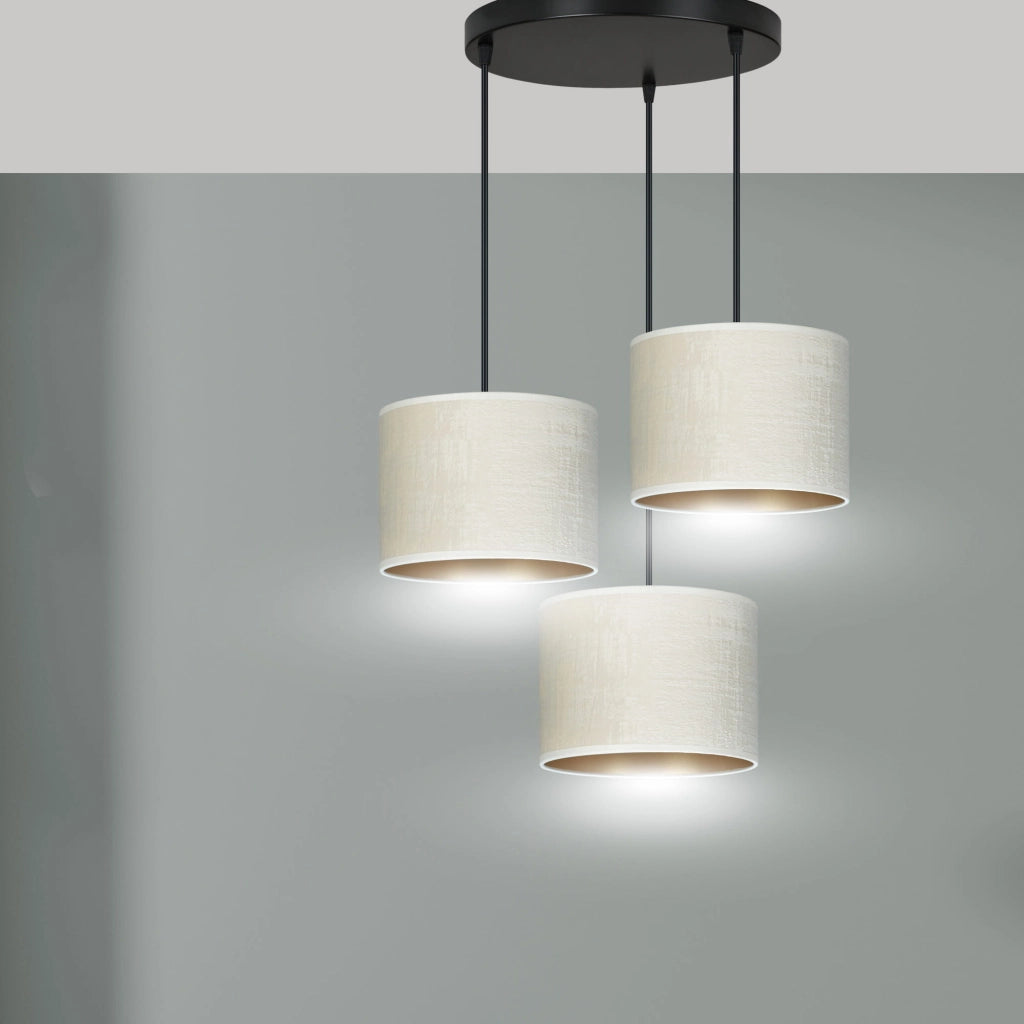 Lampadario Emibig Hilde Premium 3xE27 nero crema oro