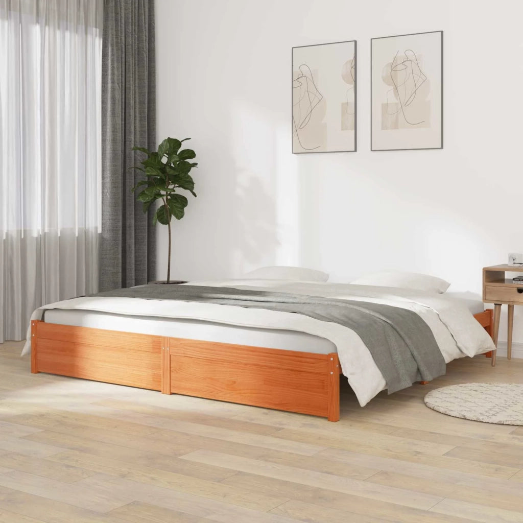 Struttura del letto Marrone cerato 140 x 200 cm