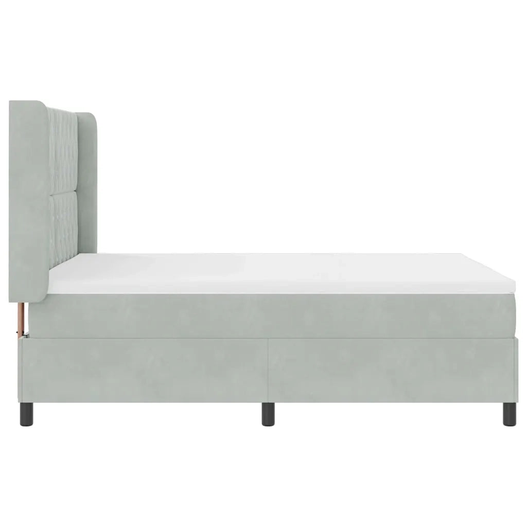 Letto a molle con materasso Grigio chiaro 160 x 200 cm Velluto 3343820