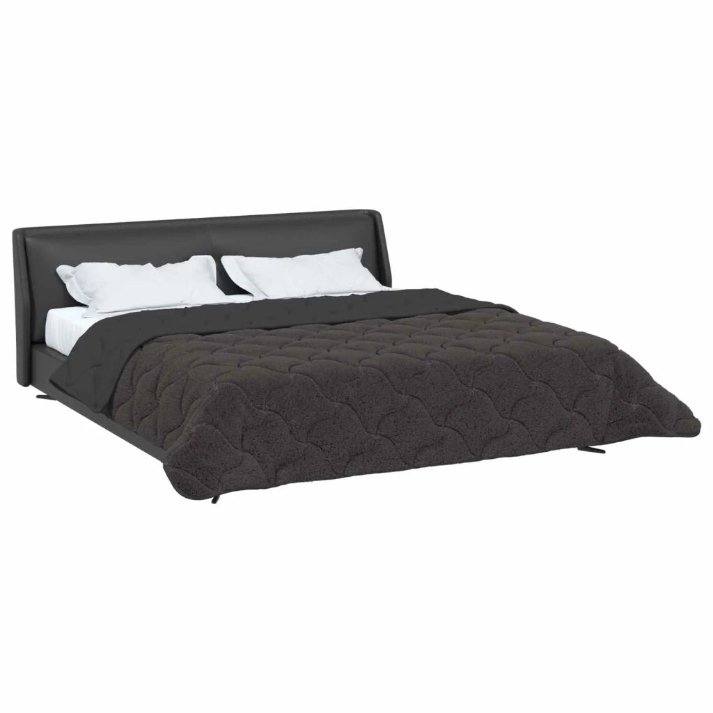 Duvet Estivo Antracite 200 x 220 cm Microfibra e Fleece Teddy 42026165