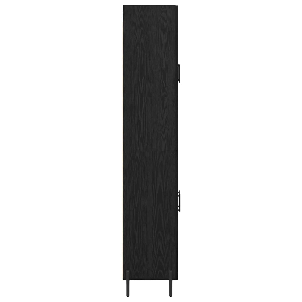 Credenza-Buffet-Armadio da cucina Rovere Nero 69,5 x 34 x 180 cm Legno multistrato 680849