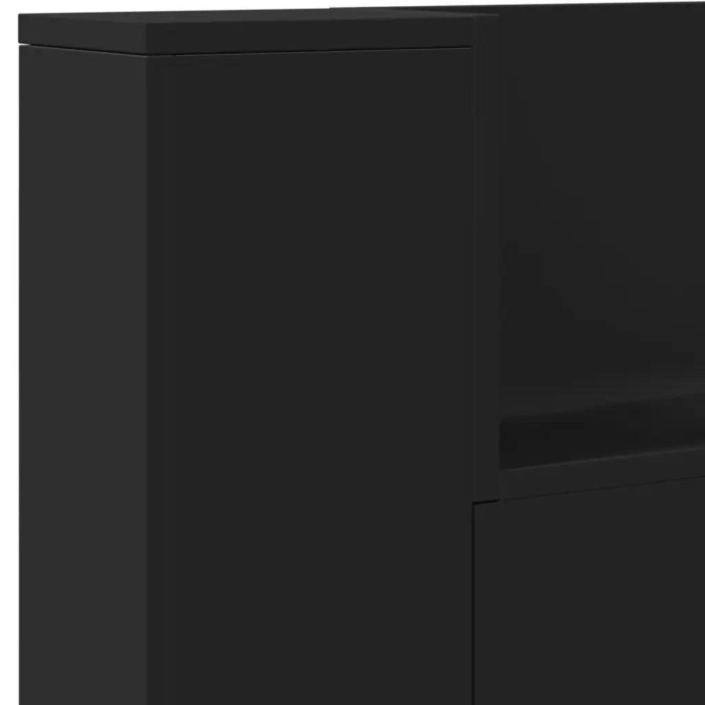 Testiera | Testata con Contenitore a LED Nera 220x16,5x103,5 cm