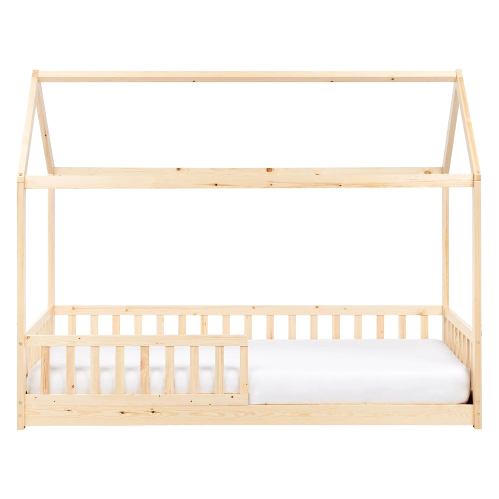 Letto per bambini a forma di casa UE Telaio singolo 90 x 200 cm con doghe in legno di pino chiaro
