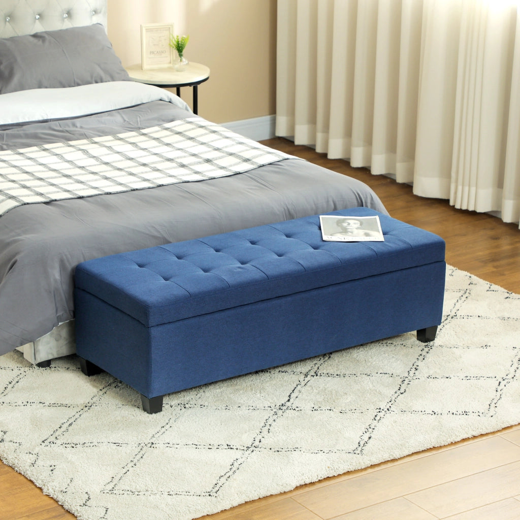 Divano con cassetti ¨C zephmum ¨C blu, 125x49x41 cm
