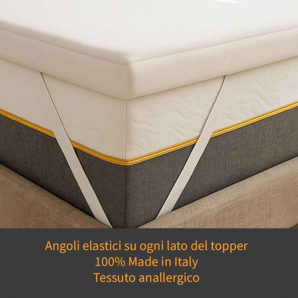 Topper rigido Singolo 80x200 per Materasso in Poliuretano Espanso 5,5 cm - Correttore per materassi rigidi, Certificato - Made in Italy, NEW LIFE STRONG