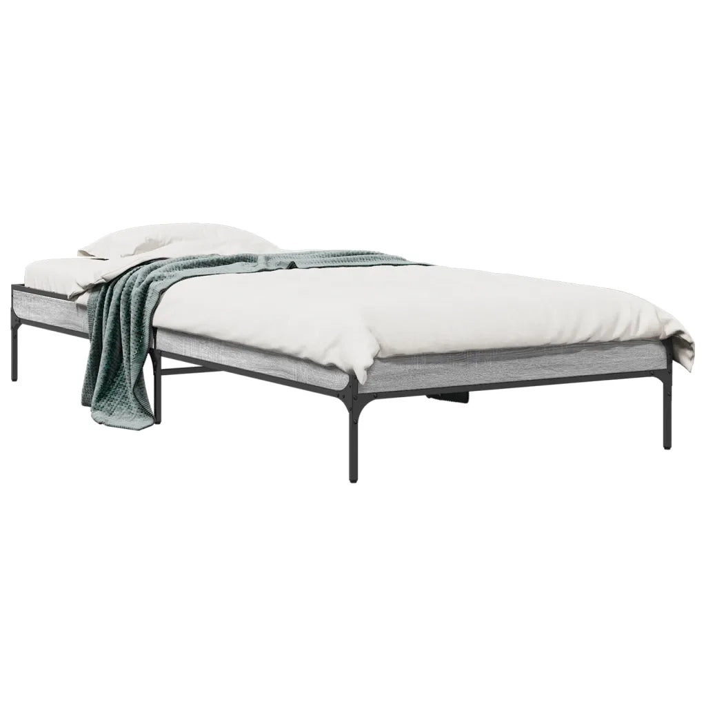 Giroletto Grigio Sonoma 100x200 cm Legno Multistrato e Metallo 845029