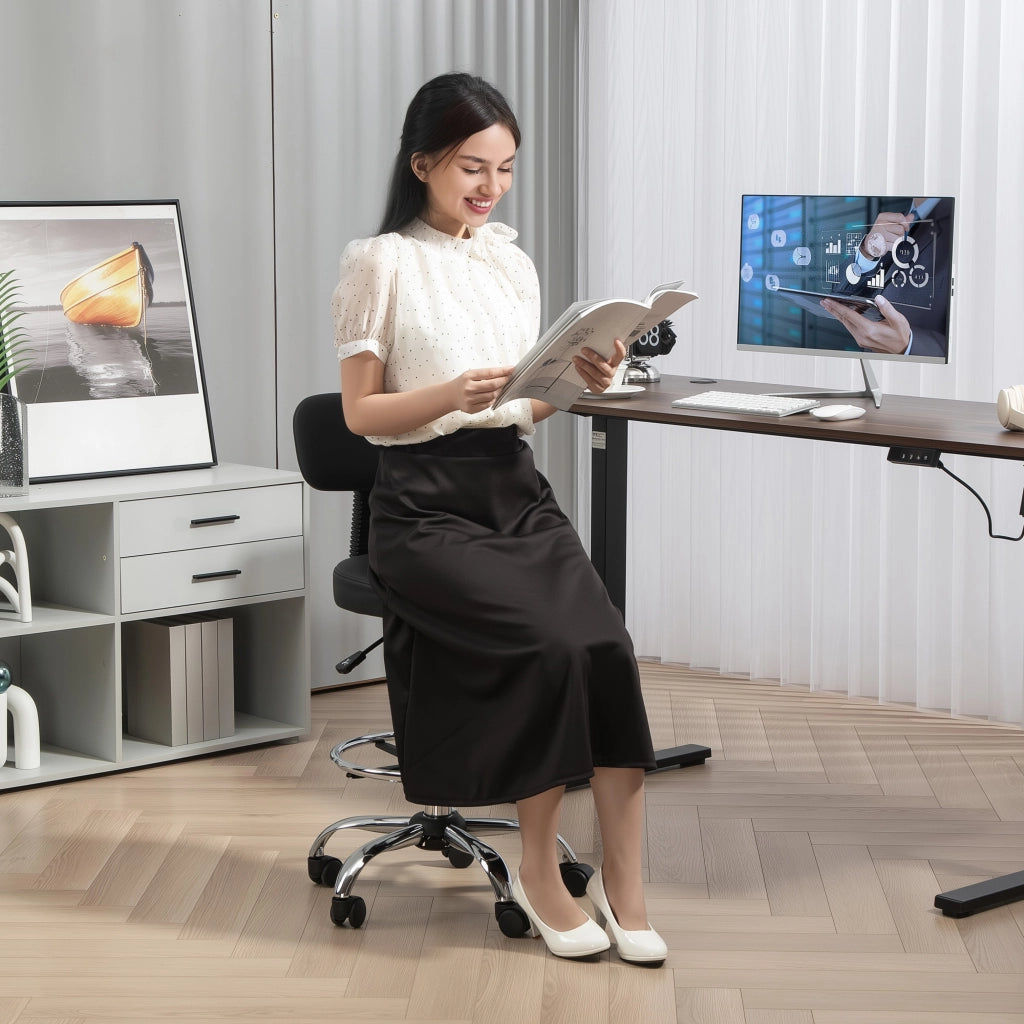 Sedia da ufficio, sedia ergonomica da disegno, sedia per computer regolabile in altezza con poggiapiedi, sedia da scrivania, sedia girevole per