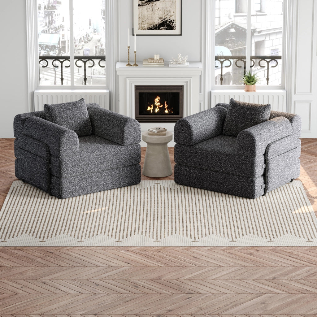 Divano Letto 2 in 1 con Contenitore ¨C Xylo ¨C Chenille, Struttura in Metallo