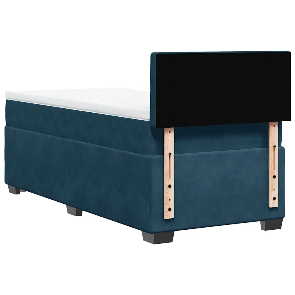 Letto singolo | Letto per adulti | Giroletto a Molle con Materasso Blu Scuro 80x200 cm in Velluto