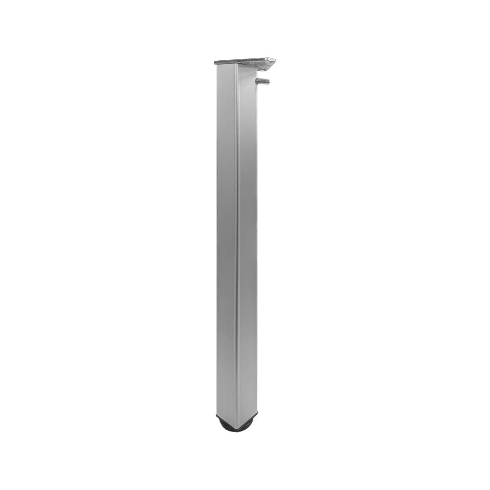 Tavolo rotondo Leccino 120x120 con Gambe Regolabili in Altezza – Bianco e Alluminio