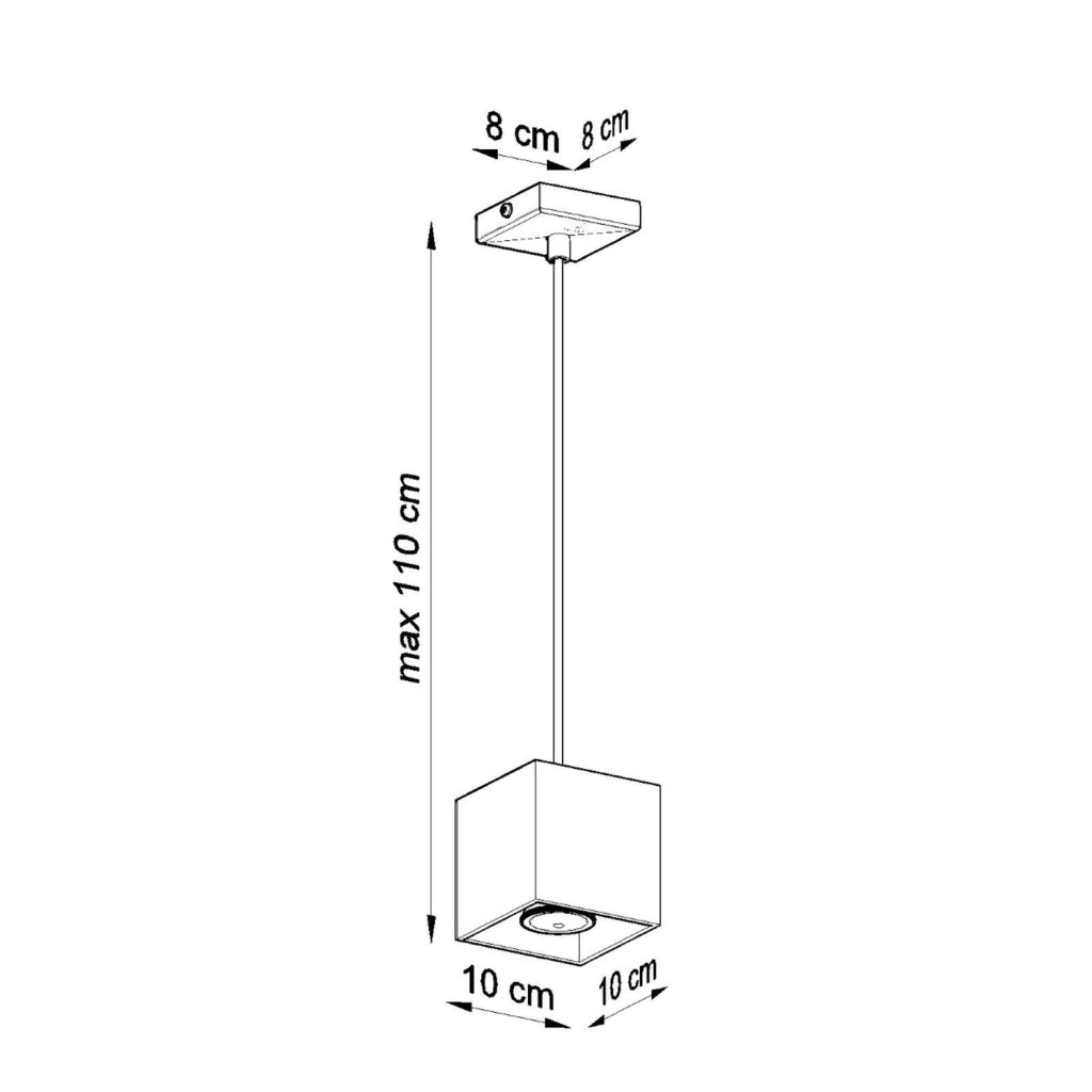 Lampada a sospensione QUAD 1 grigio