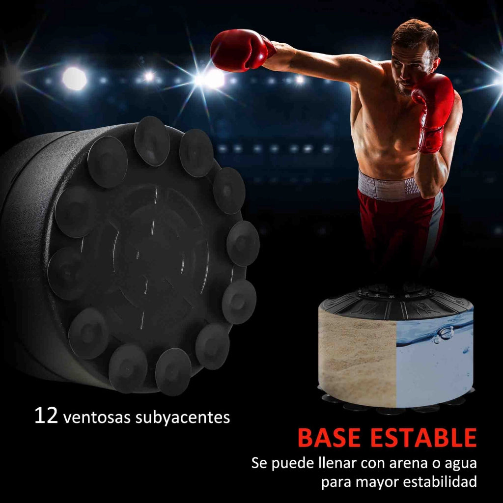 Sacco da boxe regolabile in altezza con base riempibile ¨C Minimal ¨C 88x50x160-230 cm rosso