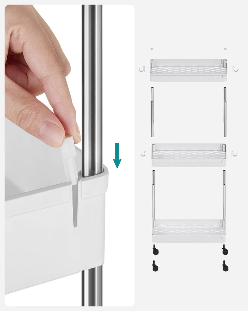 Valora ARMADIO SU RUOTE CON 3 RIPIANI Mobile Storage Bianco