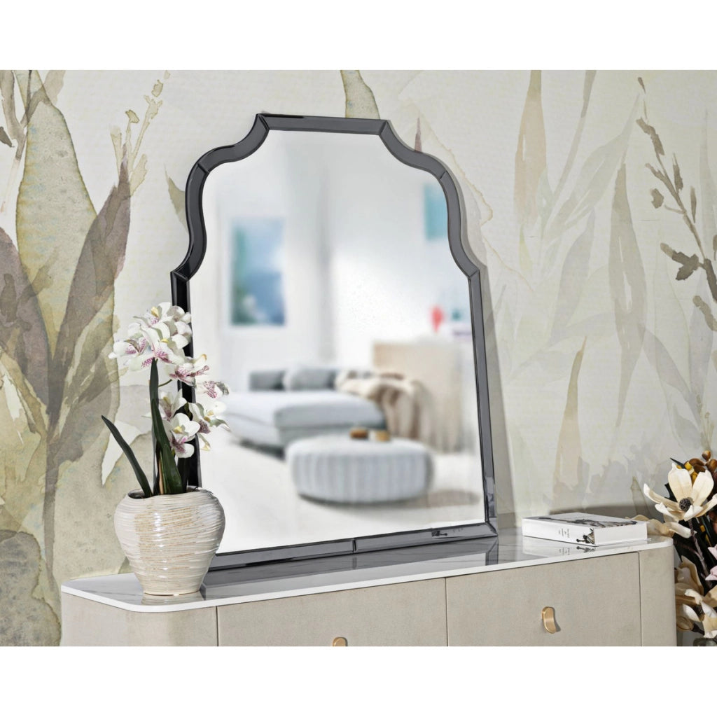 Specchio con Cornice Classico, Grigio, MDF, 100x85x1 cm