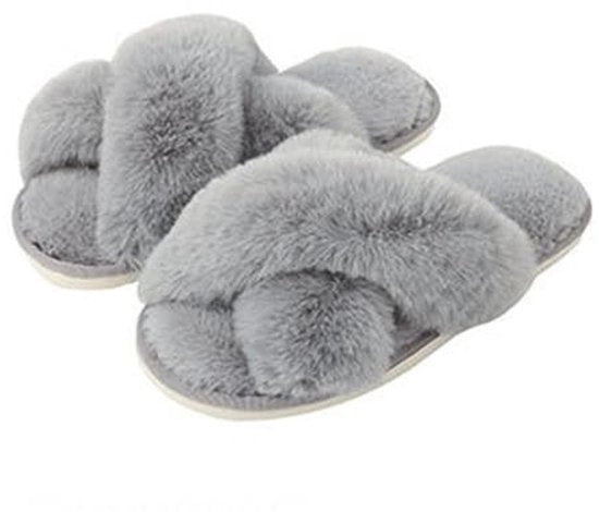 Pantofole calde - Pantofole morbide e pelose - Zoccoli antiscivolo - Aperte - Per uso indoor/outdoor - Dimensioni EU 38/39 - Pantofole