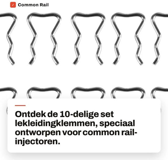 Set di Clip per Iniettore 10 pezzi - Clip di Accoppiamento - Clip Metalliche - Acciaio Durissimo - Supporto al Sistema di Iniezione - Diametro Interno 10,5 mm - Clip per Iniettore