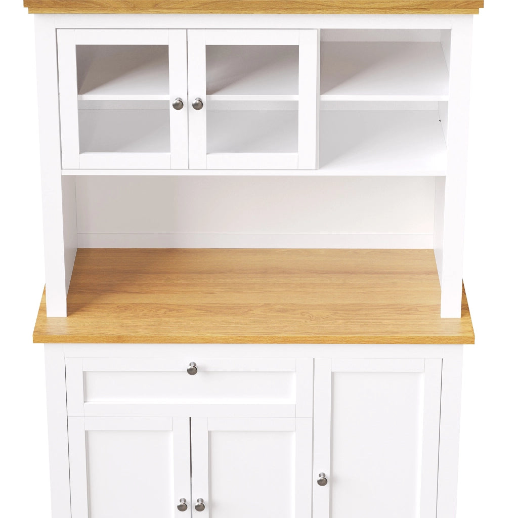 Libreria Buffet con LED ¨C MINIMAL ¨C Bianco, Ripiani Regolabili, 104x40x180