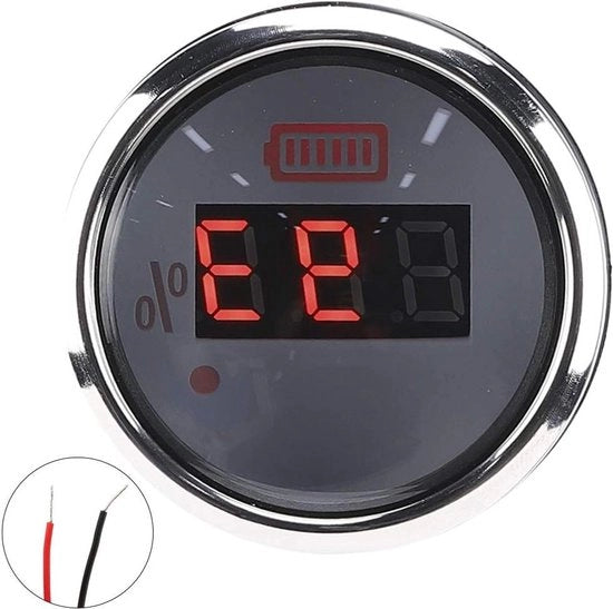 Accumetro digitale 52 mm/2 pollici con anticondensatore acqua resistente, 12 V con allarme intelligente per barca-autojacht (Bianco)