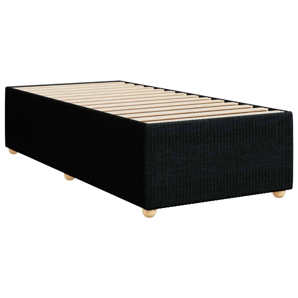 Letto Box Spring LED con Materasso Nero 100 x 200 cm Tessuto 3455792
